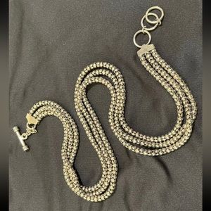 Silpada three strand popcorn sterling silver necklace. Retired.